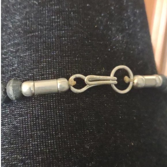 Vintage handmade beaded with silver necklace - Picture 6 of 15